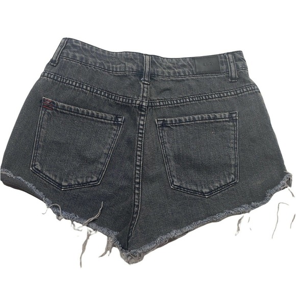Urban Outfitters BDG Super High Rise Foxy Black Denim Button Fly Shorts 28w - Picture 2 of 8